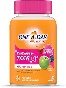 ONE A DAY Teen για τις πολυβιταμίνες της, Gummy πολυβιταμίνες με βιταμίνη Α, C, D, E και ψευδάργυρο για την υποστήριξη της ανοσοποιητικής υγείας, φυσική ενέργεια & More, 60 Count (Pack of 2)