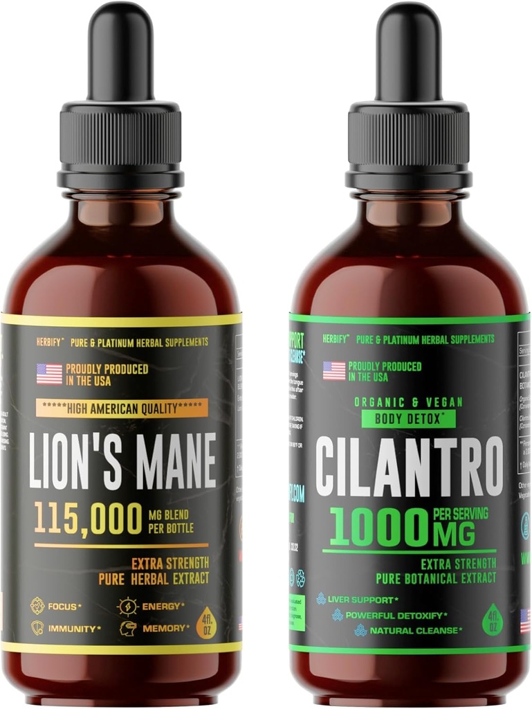 HERBIFY Sche - Lions Mane Drops & Cilantro Tincture - Beyin Boost & Body Detox