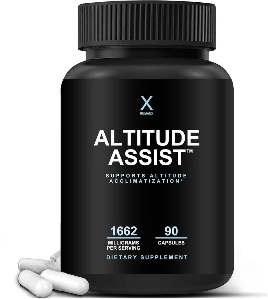 Altitude Assist - Altitude Hastalığı Önleme - Dağ Sporu İçin Yardım (Skiing, Snowboarding, Rocketing) - GMO, Vegan, DW - Acclimation için Formula, Altitude Hastaness Supplement - InsanX