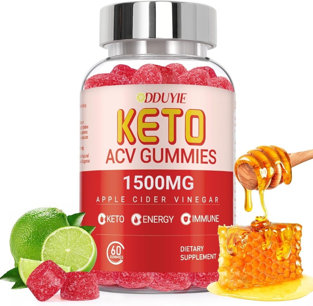 Keto ACV Gummies Advanced Weight Loss | 2000mg Low Carb Apple Cider Vinegar Gummies for Detox, Cleansing | Made in USA | 60 Count