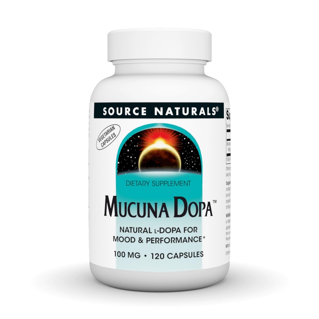 Πηγή Naturals Mucuna Dopa, για Mood & Performance*, 100 mg - 120 κάψουλες χορτοφάγων