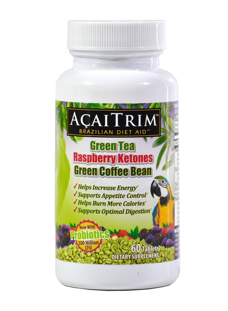 AcaiTrim- Kilo kaybı Supplement- Green Tea Extract, Green Coffee Bean Extract, Raspberry Ketones, Acai, & Probiyotikler – Erkekler ve Kadınlar için Metabolism & Enerji