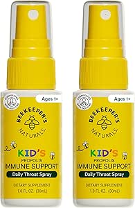 Beekeepter's Naturals Kids Propolis Throat Spray 95% Bee Propolis Extract - Φυσική Ανοσολογική Υποστήριξη & Ανακούφιση, Αντιοξειδωτικά & Χωρίς Γλουτένη, 1,06 oz (Pack of 2)