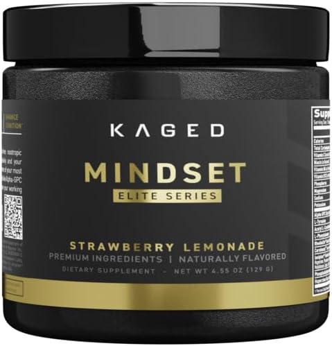 Kaged Nootropic Mindset Elite, Focus ve Verimlilik Supplement, Stimulant Free, Supports Working Memory, Focus ve Mood*, Strawberry Lemonade - 30 Hizmet
