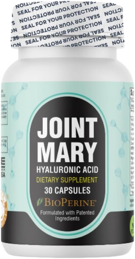 Hyaluronic Acid Supplement- Advanced Joint Support with Hydrolyzed Collagen, Turmeric, Glucosamine, MSM, Vitamin C - 30 Capsules