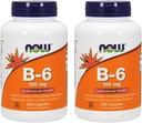 NOW Vitamin B-6 100mg,250 Capsules (Pack of 2)
