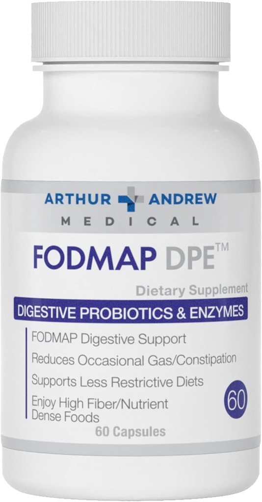 Arthur Andrew Medical - FSUNAP DPE, Digestive Probiyotikler ve Enzymes, FISOAP intolerans ve Yüksek Fermentable Gıdalar, Vegan, Non-GMO, 60 Capsules