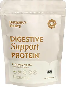 Nuzest Bethany'nin Pantry Digestive Support proteini - Digestive Health için Probiyotikler - Temiz Lean Protein - Premium Vegan Pea Protein Toz - Bitki bazlı - 20 Hizmet, 1 Pound (İlk 1) - Vanilla