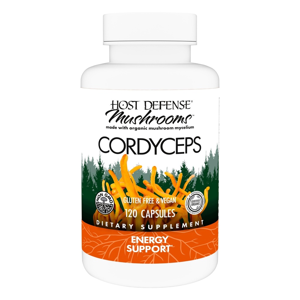 Host Defense Cordyceps Capsules - Immune & Energy Support Supplement - Kidney Health Supplement with Cordyceps - Fitness Support Supplement to Aid Oksijen Uptake - 120 Capsules (60 Hizmetler)*