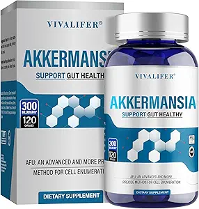 300 Milyar AFU Akkermansia Probiyotik Supplement - 120 Capsules 2 Ay Supply Supports Digestive, Immune & General Health - Art GLP-1 Production - For Men & Women
