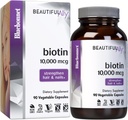 Bluebonnet Beslenme Güzel Ally Biotin 10.000 mcg, Saç ve Nails*, Non-GMO, Vegan, Kosher Sertifikalı, Gluten-Free, Soy-Free, 90 Sebze Kapsülleri, 90 Hizmet