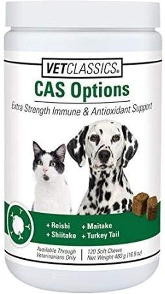 Vet Classics Επιλογές CAS Επιπλέον δύναμη Ανοσοποιητική υποστήριξη για σκύλους, γάτες – συμπλήρωμα υγείας κατοικίδιων ζώων, Αντιοξειδωτική φροντίδα σκύλου – Extra-ενίσχυση συμπλήρωμα σκύλου Φόρμουλα – 120 μαλακά μάσημα