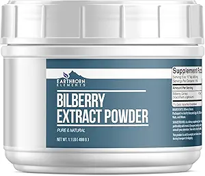 Earthborn Elements Bilberry Extract Powder 1.1 lb, Pure & Natural, Smoothies & Shakes