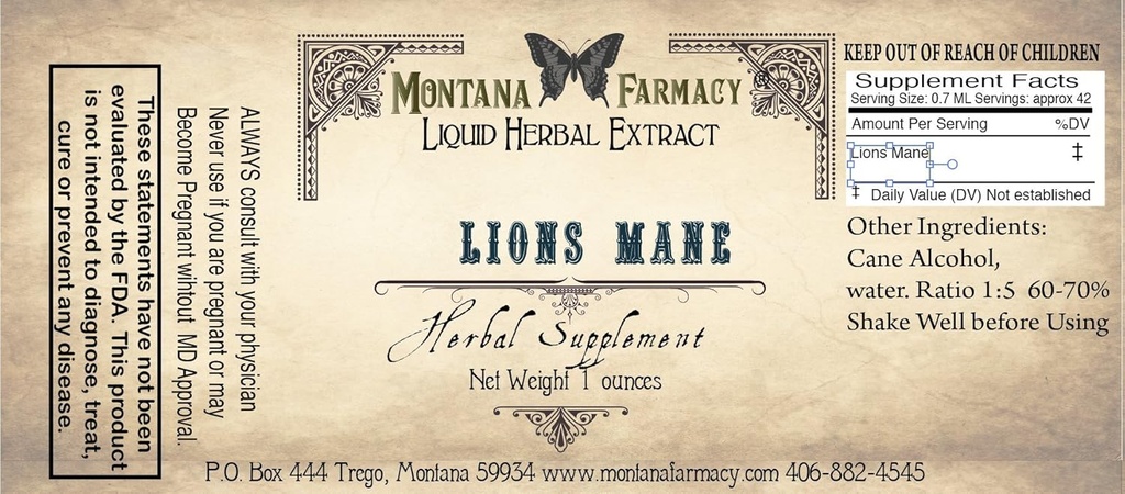 Λάιονς Mane Natural Extract Βάμμα (Hericium Erinaceus)