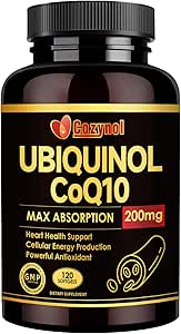 Ubiquinol CoQ10-200mg-Softgels with Vitamin E & Omega 3, High Abxia Coenzyme Q10 Support Heart Health & Energy-Production Powerful-oxyAnti, 120 Counts