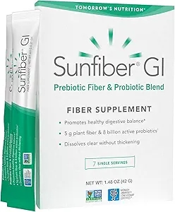 Αυριανή Διατροφή Sunfiber GI 7-Day Kit, Prebiotic Fiber & Probiotics, 5g Prebiotic Fiber & 8 δισεκατομμύρια Probiotics ανά υπηρεσία, χαμηλή FODMAP, 7 πακέτα, Αγεύση