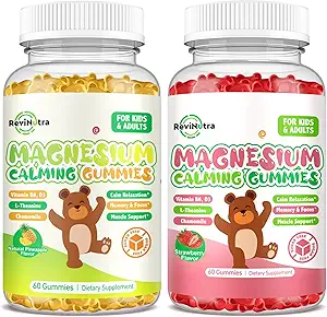 Çocuklar ve Yetişkinler için 2 Pack Magnezyum Gummies - Magnezyum Glycinate Kompleksi