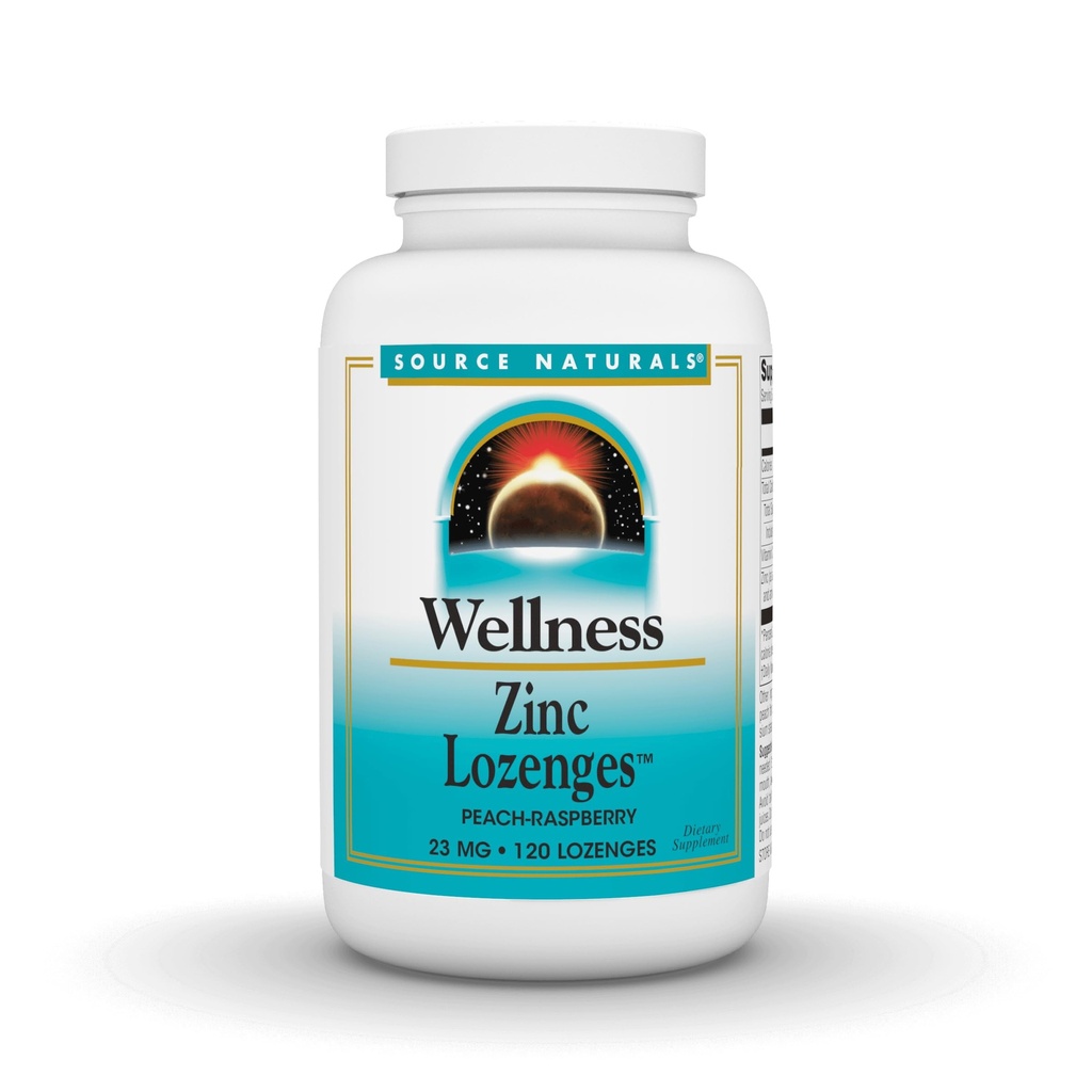 Source Naturals Wellness çinko Lozenges, Peach-Raspberry Flavord Immune Support, 23 mg - 120 Lozenges