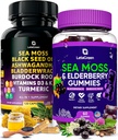 Sea Moss Capsules + Gummies Sche, 60 İrlandalı Deniz Moss Gummies + 120 Ocean Wild SeaMoss Capsules with Vitamins and Minerals