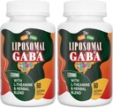 Liposomal GABA, L-Theanine Supplements 1200 mg - Ashwagandha, Chamomile, Tart Cherry Herbal Supplements for Men and Women, 120 Softgels