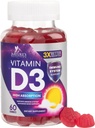 Βιταμίνη D3 Gummy 5000 IU (125 mcg) - Συμπλήρωμα διατροφής Βιταμίνες D για γυναίκες και άνδρες - Οστέινα, δόντια, μυών και ανοσοποιητική υποστήριξη υγείας, υψηλής ισχύος VIT D3 Nature's Non-GMO & Gluten Free - 60 Gummies