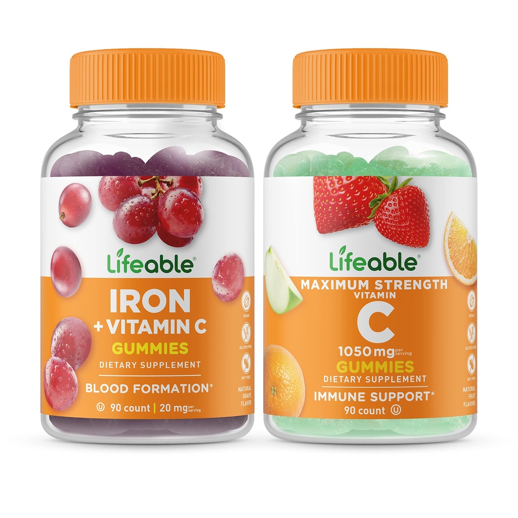 C + C 1050 mg, Gummies Sche - Great Tasting, Vitamin Tamam, Gluten Free, GMO Free, Chewable Gummy