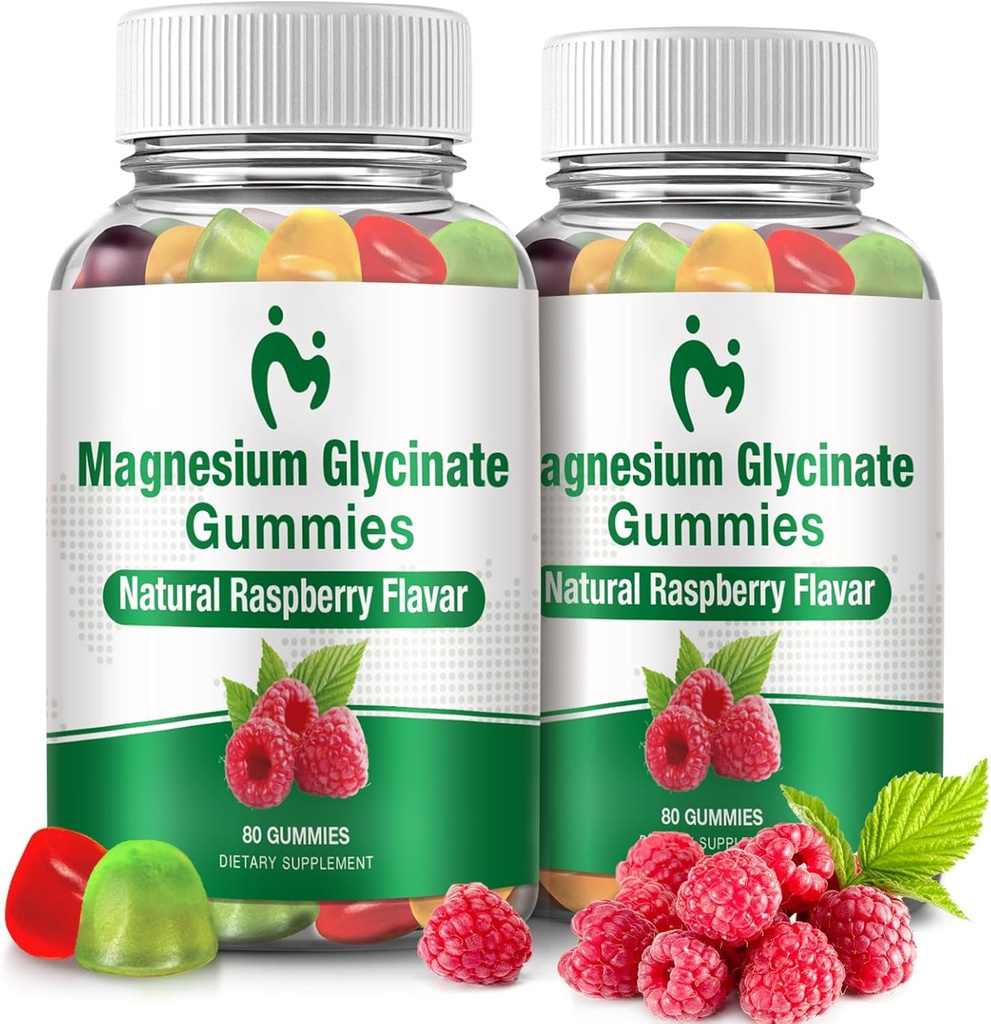 Γλυκινικό μαγνήσιο Glycinate Gummies για ενήλικες & παιδιά, 2 συσκευασίες Chewable Calm Magnesium Gummies for Sleep, Magnesium Glycinate 400mg, Stress & Muscle Relief, Magnesium Κάλιο συμπλήρωμα
