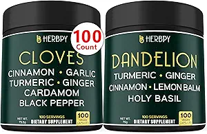 Sche 7in1 Cloves Supplement & 6in1 Dandelion Supplement - Destek Immune, Digestion ve Heart Health Health