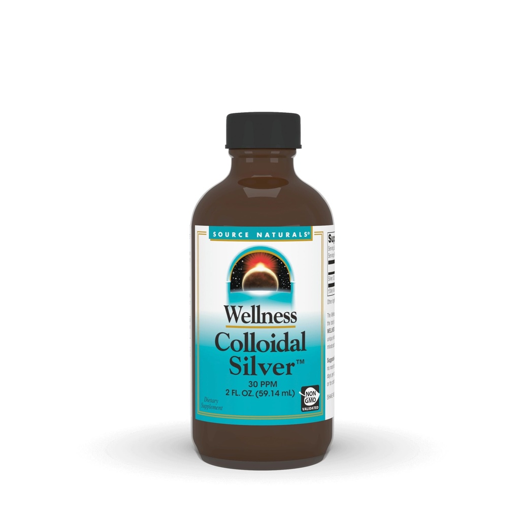Source Naturals Wellness Colloidal Silver, 30 ppm, Non-GMO Liquid Diyetary Supplement That Supports Physical Well Being* - 2 Akışkan oz
