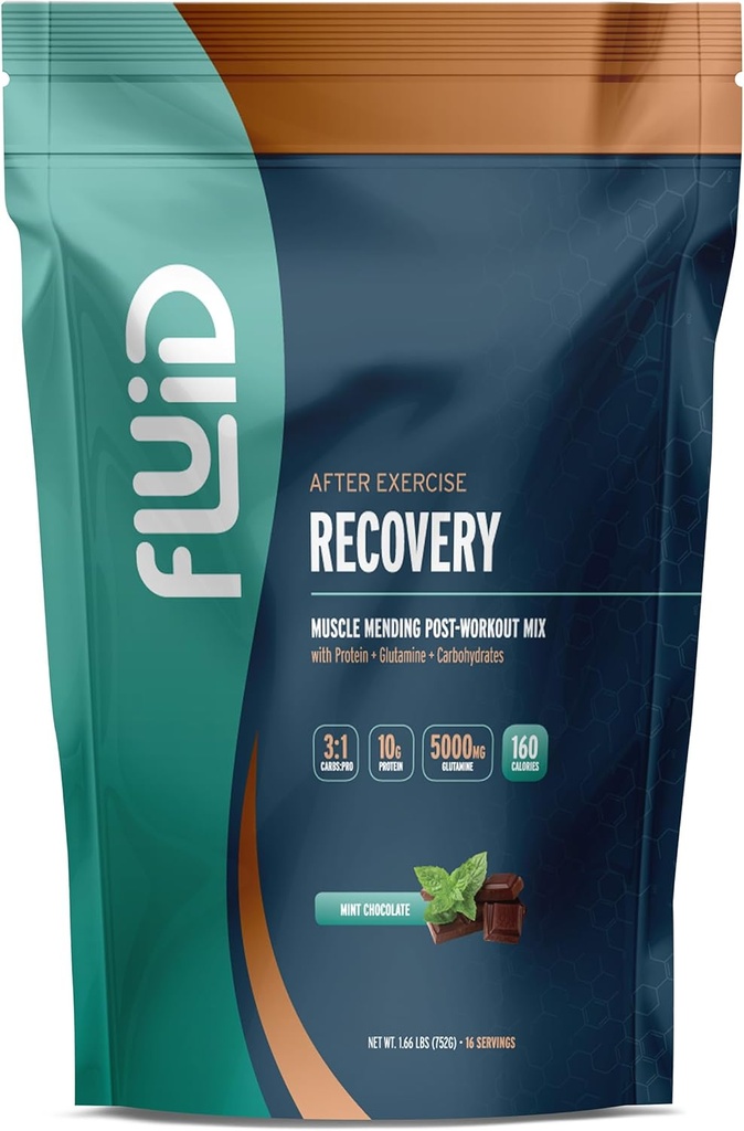 Akışkanlık Post-Workout Drink Mix, Whey Isolate protein, L-Glutamine, Carbs, All Natural Materialss, Gluten-Free, Lactose-Free, Delicious After Egzersiz Kas Recovery (Mint Chocolate)