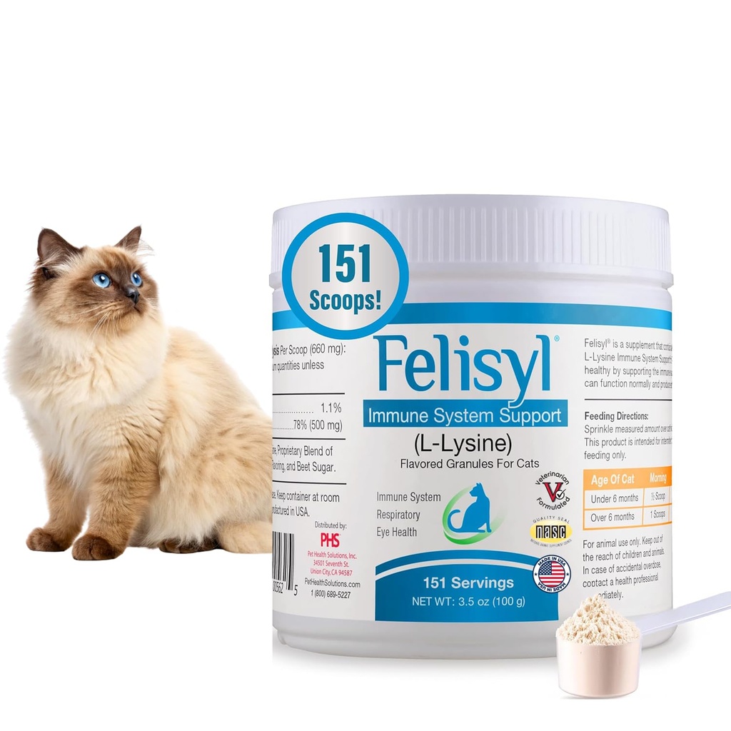 Felisyl Immune System Support (L-Lysine) Cats 3.5oz (100g) için Granules