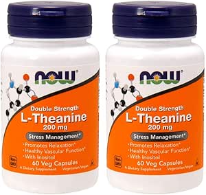Şimdi Gıdalar L-Theanine 200 mg, 60 Sebze Capsule (2 Pack)