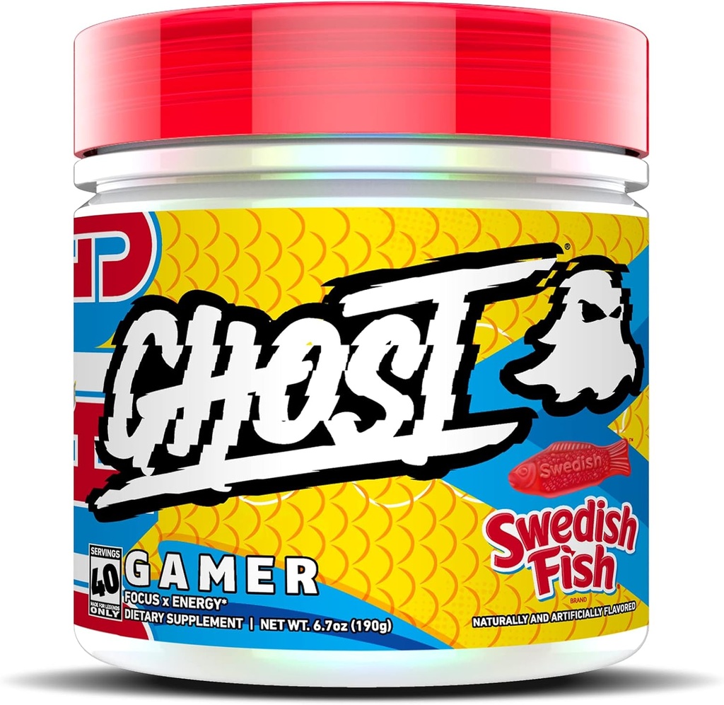 GHOST Gamer: Enerji ve Focus Support Formula - 40 Hizmet, İsveç Balık - Nootropics & Natural Caffeine for Dikkat, Truth & Reaction Time - Vegan, Gluten-Free Free