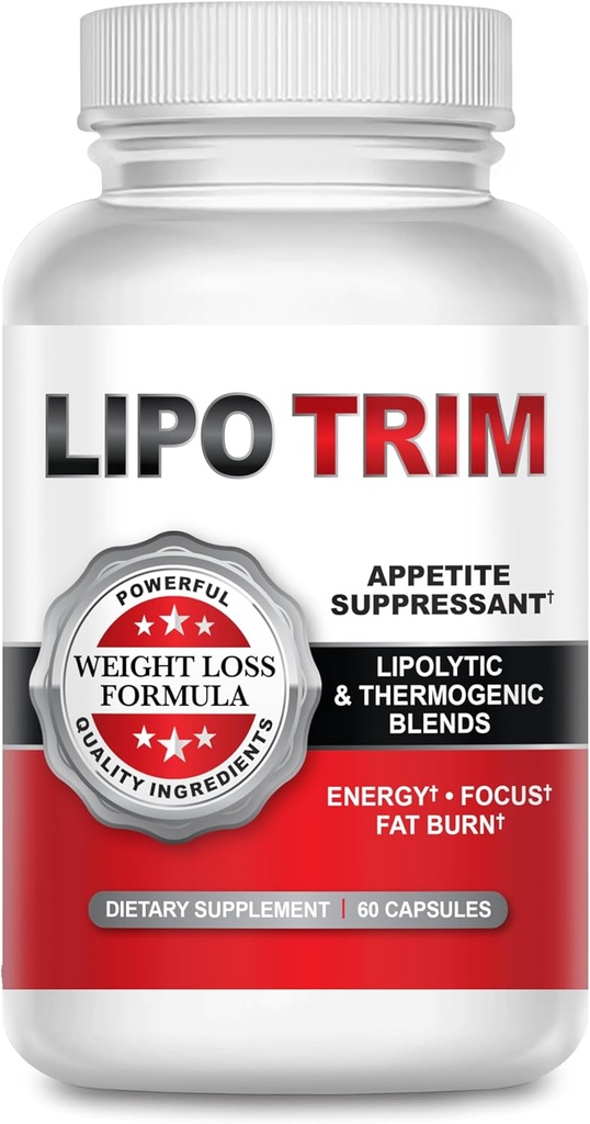 Lipo Trim- Gelişmiş Lipojenik Termogenik Diyet Pills – Enerji, Gelişmiş Focus ve Hızlandırmalı Fat Kaybı 60 Hızlı Eşleme Suppreant Capsules