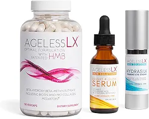 HMB + Hydrasilk Eye Cream 0.5 OZ + Bright Glow Face Serum 1 Fl OZ for Women Sche