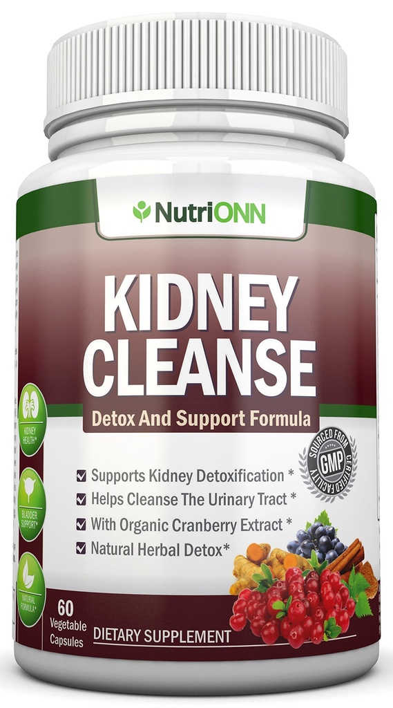 KIDNEY CLEANSE - Urinary Tract, Bladder ve Kidneys - All Natural Herbal Supplement Formula With Organic Cranberry, Astragalus, Turmeric, Goldenrod, Gravel Root, Juniper ve More