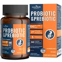 Erkekler ve Kadın 27 Strains 5 Organik Prebiyotikler için Gut Digestive & Immune Health, Supports Diarrhea Gas Bloating, Non-GMO, Zero Fillers – Made in USA丨60 Caps