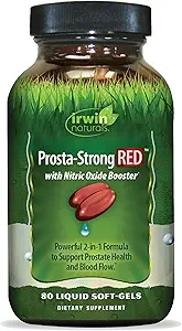 Irwin Naturals Prosta-Stong RED with Nitric Oxide Boosters - Υποστήριξη Υγείας Prostate - Saw Palmetto, Lycope, Σπόροι κολοκύθας & Περισσότερα - 80 Υγρά Softgels