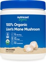 Nutricost Organic Lion's Mane Mushroom Powder (8 oz) - 227 μερίδες, Certified USDA Organic Συμπληρωματικό