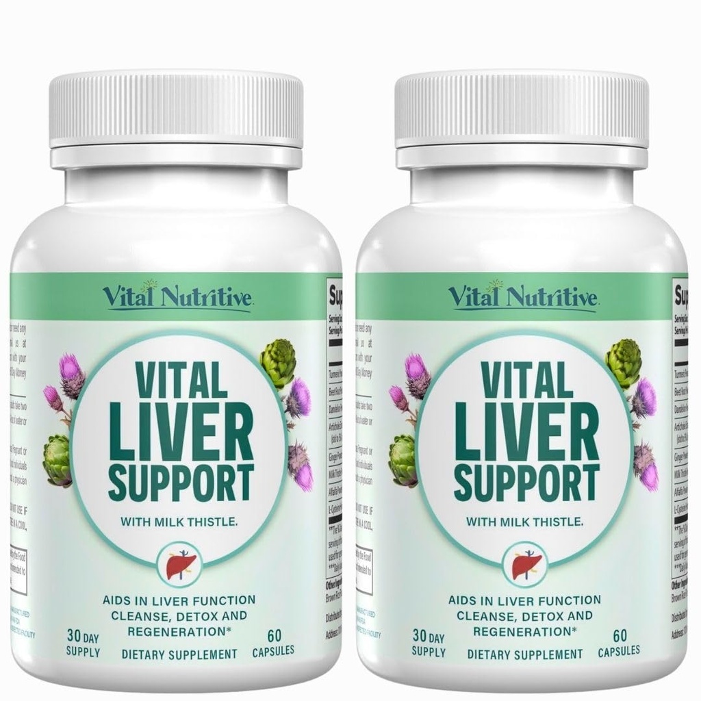 Vital Liver Support - Premium Liver Cleanse Detox & Tamir Formula ile Süt Butle Destekler Canlı Sağlığı ve Detox Cleanse
