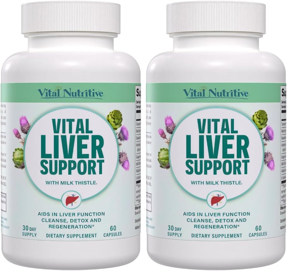 Vital Liver Support - Premium Liver Cleanse Detox & Tamir Formula ile Süt Butle Destekler Canlı Sağlığı ve Detox Cleanse