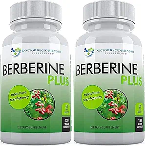 DOCTOR RECOMMENDED SUPPLEMENTS Berberine Plus 1200 mg Per Servis - 120 Veggie Capsules Royal Jelly (120 Kont (Pack of 2))
