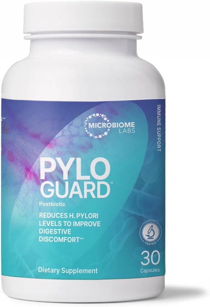 Microbiome Labs PyloGuard - Patentli L reuteri DSM17648'i Digestive Comfort'ı Geliştirmek için - Gut Health & Immune Support Supplement - Postbiyotik (30 Capsules)