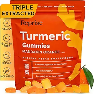Turmeric Gummies for Women | Turmeric Supplement Gummies for Inflammation | Turmeric Gummies for Adults | Natural Curcumin, Low-Sugar, Vegan, Mandarin Orange Flavor, 45 Count