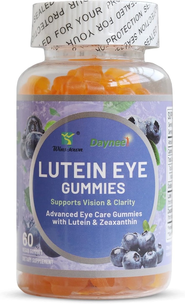 Lutein Eye Gummies, Blueberry Flavor Eye Care Gummies with Lutein & Zeaxanthin for Yetişkinler, 60 Count