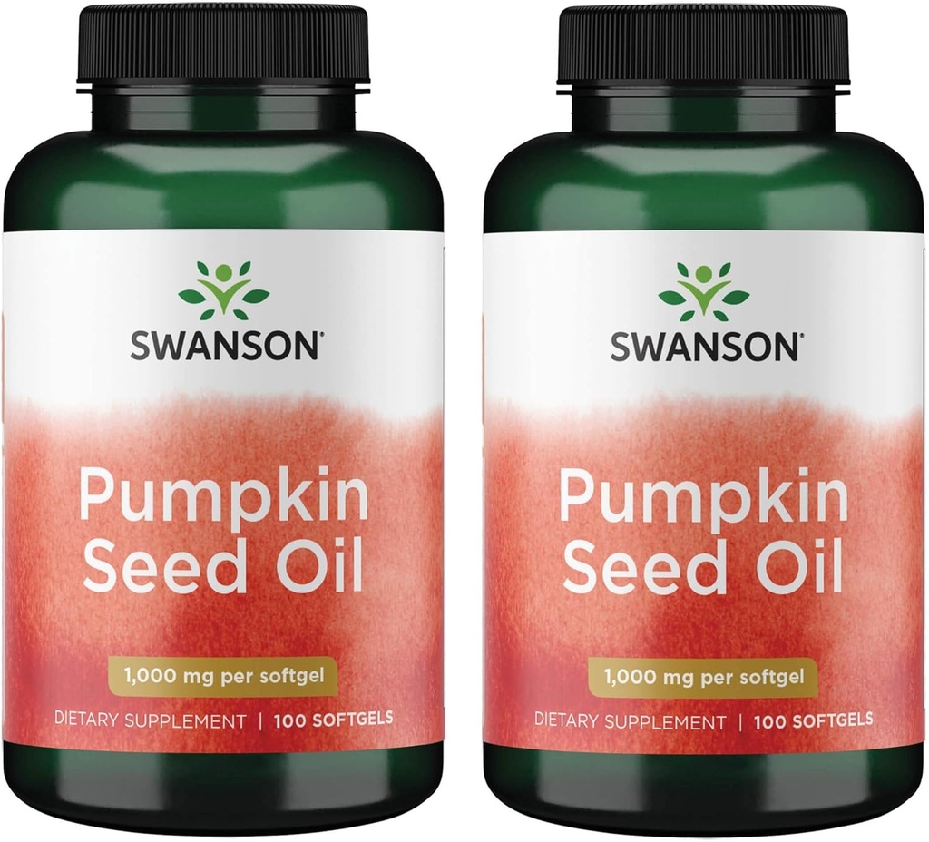 Swanson Pumpkin Seed Oil - Υψηλής Βιοδιαθέσιμης EFAs - (100 κάψουλες Softgel, 1000mg το καθένα) 2 Συσκευασία