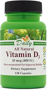 Καθημερινής Παραγωγής Βιταμίνη D3 800 IU (20 mcg)