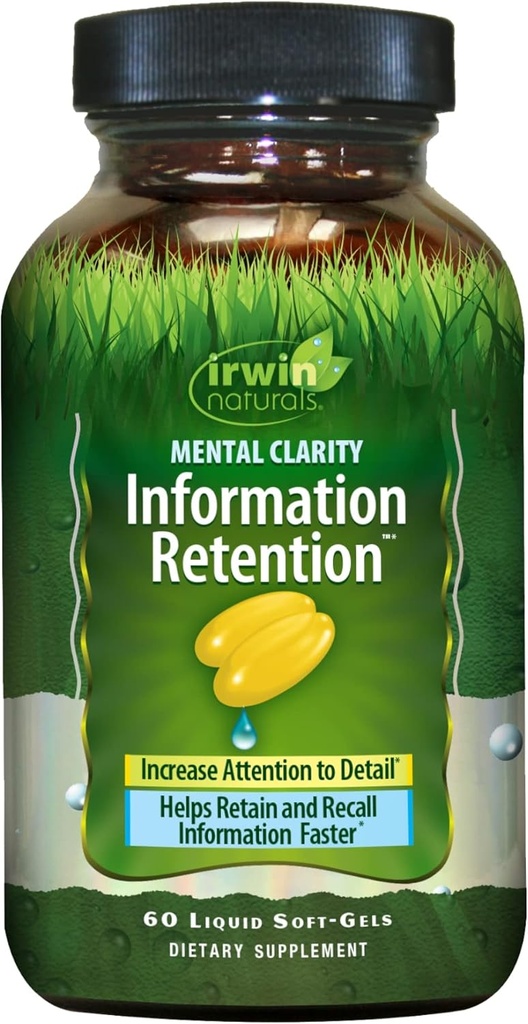 Irwin Naturals mental Clarity Information Retention - 60 Liquid Soft-Gels - Detay & Retain ve Recall Information Faster - 30 Toplam Hizmetler