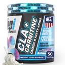 BPI Sports CLA+Carnitine – CLA L Carnitine & Linoleic Acid – L Carnitine Supplement for Kilo Kaybı, Metabolism & Lean Muscle – Caffeine Free – Snow Cone – 50 Hizmet - 12.34 oz