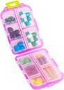Travel Pill Organizer, Moisture Proof Daily Medicine Dispenser Box, Μικρή Εβδομαδιαία περίπτωση βιταμίνης για το συμπλήρωμα, ιχθυέλαιο, φάρμακα, Pocket Pharmacy Χαριτωμένο δοχείο κάψουλα 10 διαμερίσματα, ροζ